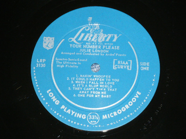 画像: JULIE LONDON - YOUR NUMBER PLEASE (Ex+++/Ex++). / 1959 US AMERICA ORIGINAL 1st Press "TURQUOICE Labei" MONO Used LP
