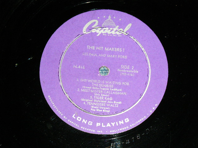 画像: LES PAUL - THE HIT MAKER (Ex/Ex+ Looks:Ex)  / 1953  US AMERICA ORIGINAL "Purple Color Label"  Mono 10" LP 