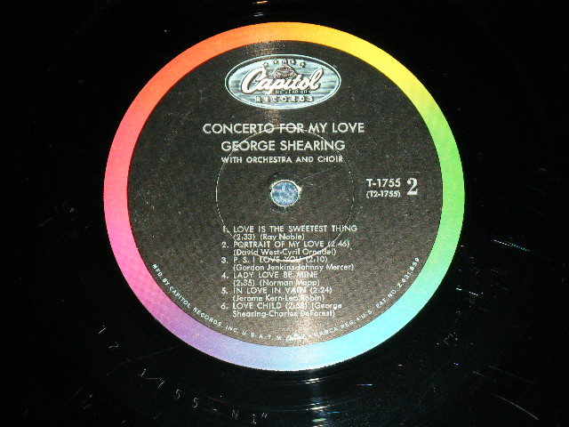 画像: GEORGE SHEARING - CONCERTO FOR MY LOVE ( Ex++/Ex++ ) / 1962 US AMERICA ORIGINAL MONO Used  LP