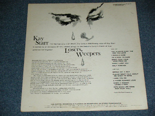 画像: KAY STARR - LOVERS, WEEPERS ( Ex+/Ex++ Looks:Ex+ ) / 1960 US ORIGINAL 1st Press "Capitol" Logo on LEFT Side Label  LABEL MONO Used LP