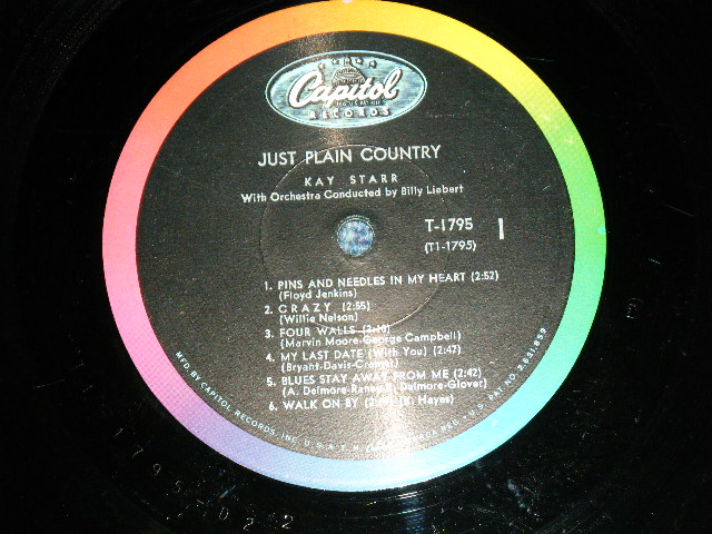 画像: KAY STARR - JUST PLAYING COUNTRY  ( Ex/Ex++  Looks:Ex+ ) / 1962 US AMERICA  ORIGINAL 1st Press "Capito  Logo on LEFT Side Label"  LABEL MONO Used LP