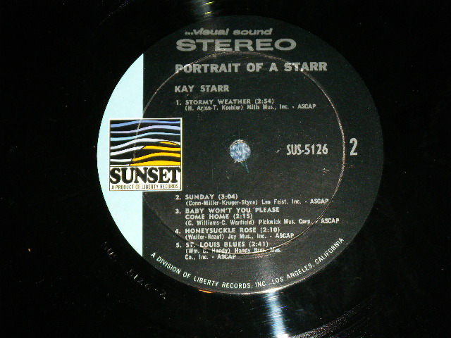 画像: KAY STARR -  PORTRAIT A STARR  ( Ex++/Ex+++ ) / 1968? US AMERICA STEREO Used LP