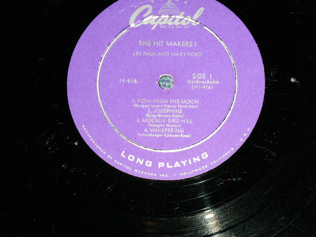 画像: LES PAUL - THE HIT MAKER (Ex/Ex+ Looks:Ex)  / 1953  US AMERICA ORIGINAL "Purple Color Label"  Mono 10" LP 