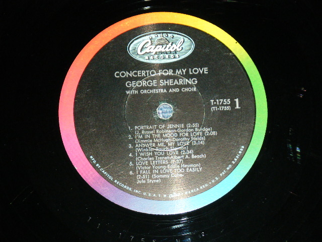 画像: GEORGE SHEARING - CONCERTO FOR MY LOVE ( Ex++/Ex++ ) / 1962 US AMERICA ORIGINAL MONO Used  LP
