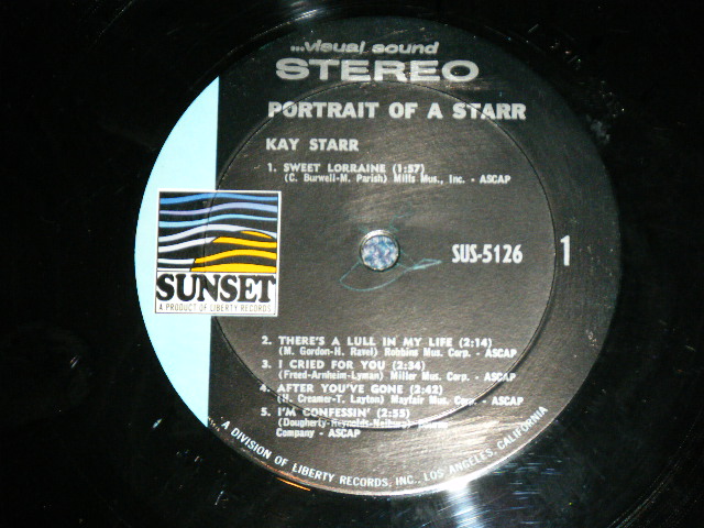 画像: KAY STARR -  PORTRAIT A STARR  ( Ex++/Ex+++ ) / 1968? US AMERICA STEREO Used LP