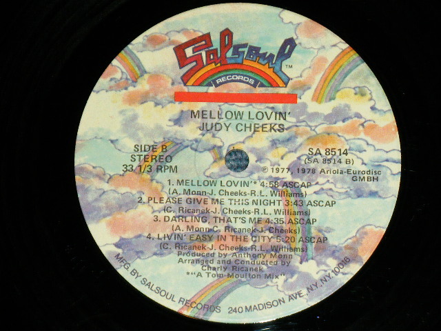 画像: JUDY CHEEKS - MELLOW LOVIN'   (POP R&B,Some Nice Songs,FUNKY &MELLOW GROOVE  : Ex/Ex++ Looks:Ex+ )  / 1978 US AMERICA ORIGINAL Used LP