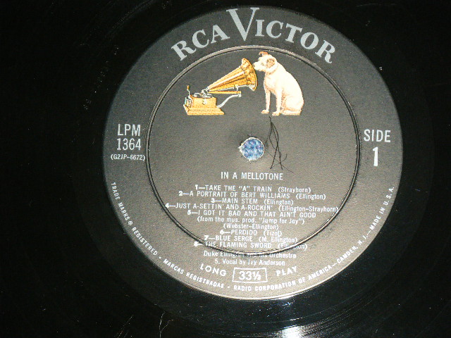 画像: DUKE ELLINGTON  - IN A MELLOWTONE ( Ex+/Ex++)/ 1957 US AMERICA ORIGINAL "1st Press Silver RCA VICTOR Logo Onl top,Log Play at Bottom Label" MONO Used LP 