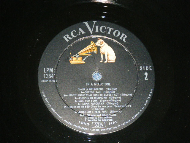 画像: DUKE ELLINGTON  - IN A MELLOWTONE ( Ex+/Ex++)/ 1957 US AMERICA ORIGINAL "1st Press Silver RCA VICTOR Logo Onl top,Log Play at Bottom Label" MONO Used LP 
