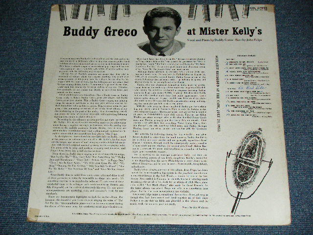 画像: BUDDY GRECO - at MISTER KELLY'S (LIVE) ( E+x/Ex+++ ) / 1956  US AMERICA ORIGINAL MONO Used LP