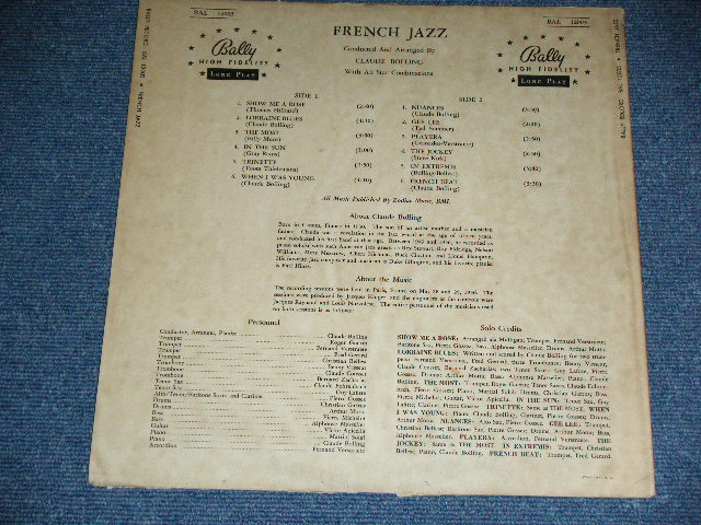 画像: CLAUD BOLLING AND ALL STARS  - FRENCH JAZZ  ( VG+++/MINT-) / 1950's US ORIGINAL MONO Used LP  