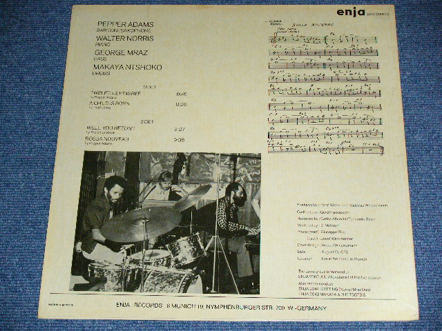 画像: PEPPER ADAMS - TWELFTH & PINGREE  ( Ex+++/MINT-) / 1975  WEST GERMANY ORIGINAL Used LP 