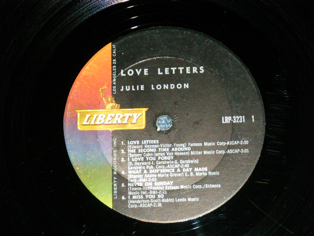 画像: JULIE LONDON - LOVE LETTERS ( Ex+/Ex+ ) /1962 US AMERICA ORIGINAL MONO LP