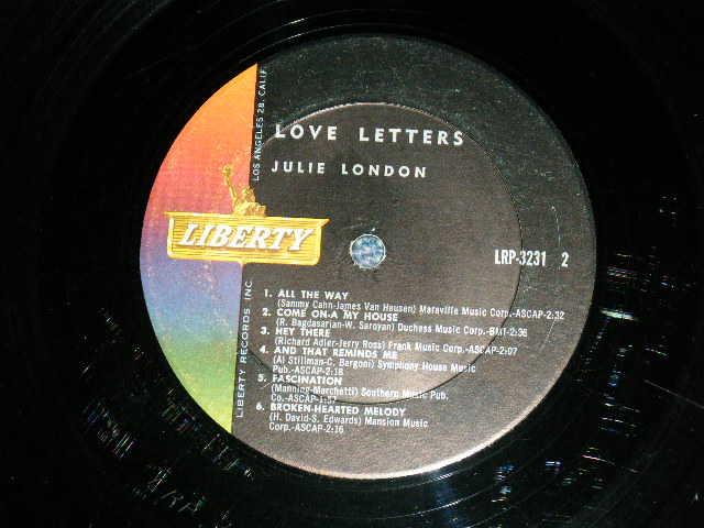 画像: JULIE LONDON - LOVE LETTERS ( Ex+/Ex+ ) /1962 US AMERICA ORIGINAL MONO LP