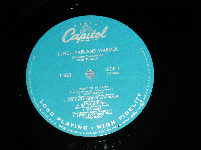 画像: JUNE CHRISTY - FAIR AND WARMER! ( Ex+++/Ex+++ Ultra CLEAN!! / 1957 US AMERICA ORIGINAL '1st Press TURQUOICE Label' MONO Used LP