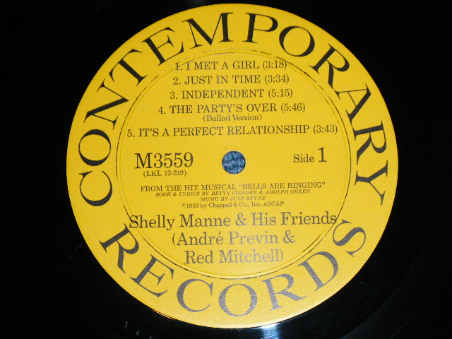 画像:  SHELLY MANNE & his FRIENDS ( RED MITCHELL & ANDRE PREVIN - BELLS ARE RINGING ( Ex++/MINT-)  / 1959 US AMERICA ORIGINAL "YELLOW Label" MONO Used LP 