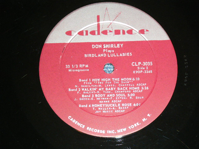 画像: DON SHIRLEY  TRIO -  PLAYS BIRDLAND LULLABIES ( Ex++/Ex+++) /1960 ORIGINAL "1st Press MARLOON  LABEL" MONO Used LP
