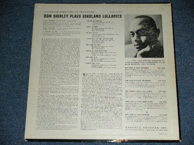 画像: DON SHIRLEY  TRIO -  PLAYS BIRDLAND LULLABIES ( Ex++/Ex+++) /1960 ORIGINAL "1st Press MARLOON  LABEL" MONO Used LP