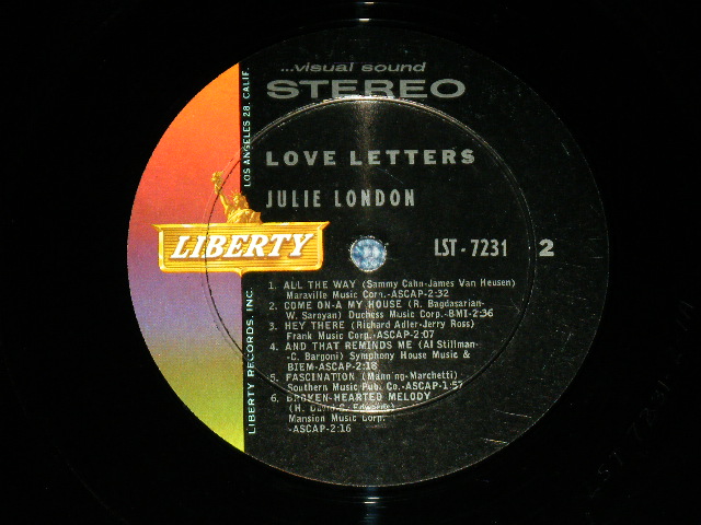 画像: JULIE LONDON - LOVE LETTERS(Ex++,eX+/mint-) /1962 US AMERICA ORIGINAL STEREO Used LP
