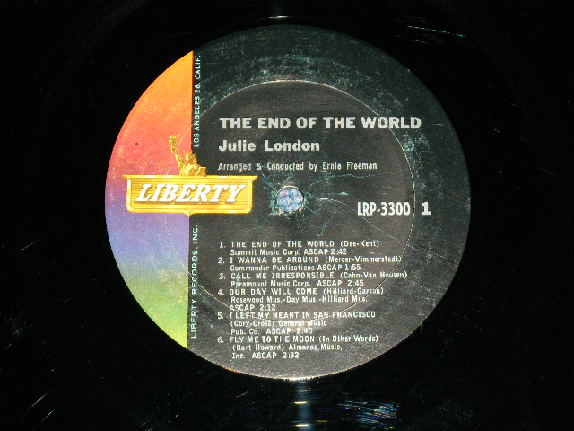 画像: JULIE LONDON - THE END OF THE WORLD (Ex+/Ex+ Looks:VG+++ )  /1963 US  ORIGINAL "Gold Color LIBERTY on Label" MONO Used LP