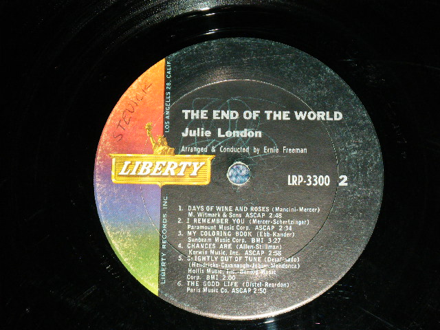 画像: JULIE LONDON - THE END OF THE WORLD (Ex+/Ex+ Looks:VG+++ )  /1963 US  ORIGINAL "Gold Color LIBERTY on Label" MONO Used LP