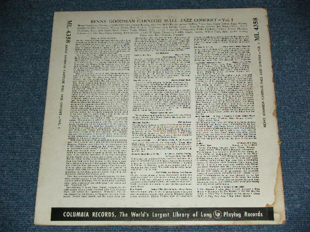 画像: BENNY GOODMAN - CARNEGIE HALL JAZZ CONCERT ( Ex/Ex++)  / 1950 US ORIGINAL "DARK BLUE  Label" MONO  Used LP  