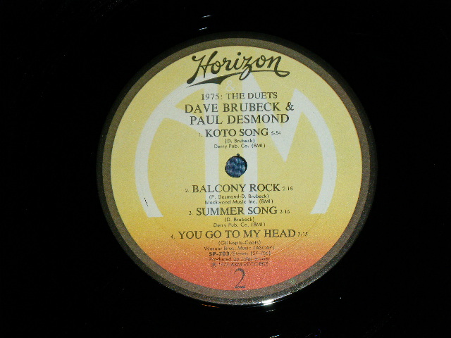 画像: DAVE BRUBECK  & PAUL DESMOND   - THE DUETS ( Ex++/Ex+++ Looks:MINT-)  / 1975 US AMERICA ORIGINAL Used LP 