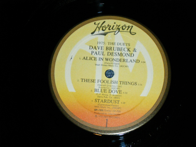 画像: DAVE BRUBECK  & PAUL DESMOND   - THE DUETS ( Ex++/Ex+++ Looks:MINT-)  / 1975 US AMERICA ORIGINAL Used LP 