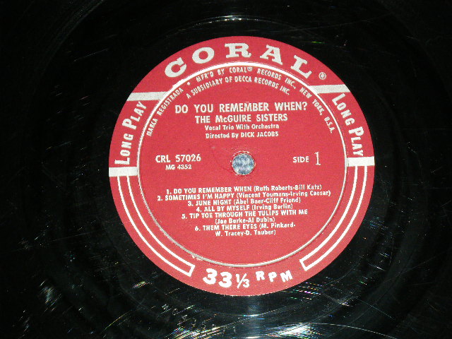 画像: THE McGUIRE SISTERS - DO YOU REMEMBER WHEN?  ( Ex+/Ex+ Looks:VG+++ )  / 1956  US ORIGINAL MONO Used LP