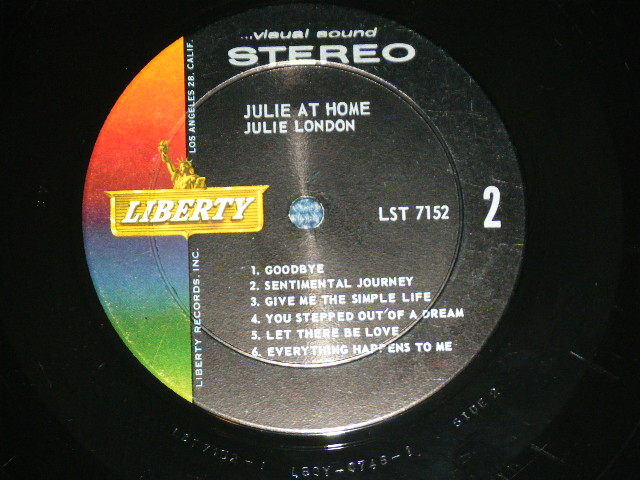 画像: JULIE LONDON - JULIE ... AT HOME  ( Ex,Ex+/Ex+ ) / 1960 US AMERICA ORIGINAL STEREO Used  LP 