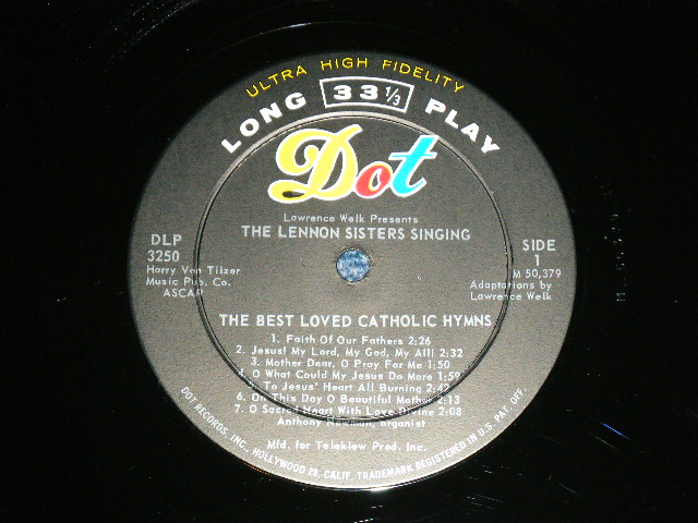 画像:  THE LENNON SISTERS - SINGING THE BEST LOVED CATHOLIC HYMNS ( Ex+++/Ex+++) / 1959  US AMERICA ORIGINAL MONO Used   LP