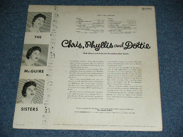 画像: THE McGUIRE SISTERS -  SINCERELY ( Ex++/Ex++ Looks:Ex+ )  / 1956  US ORIGINAL MONO Used LP