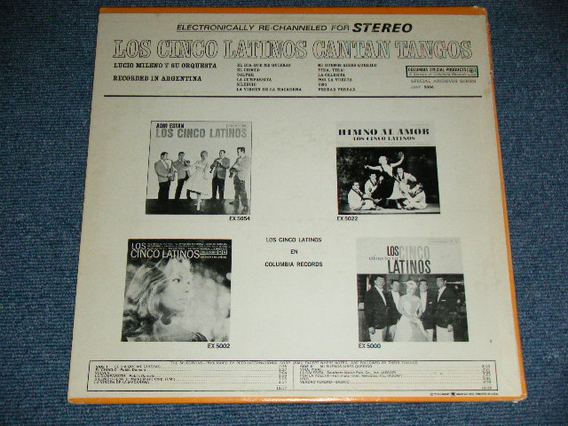 画像: LOS CHINCO LATINOS - CANTAN TANGOS ( Ex+/Ex+++ ) / 1969  US AMERICA Reissue for  "Mail Order Only"   STEREO RECORD / MONO JACKET   Used LP 