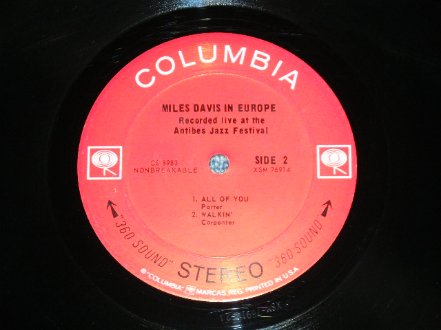 画像: MILES DAVIS  - IN EUROPE   ( Ex++/Ex+++ Looks:Ex++ )  )   / 1964 US ORIGINAL 1st  Press "Black 360 Sound  Label" STEREO Used LP 