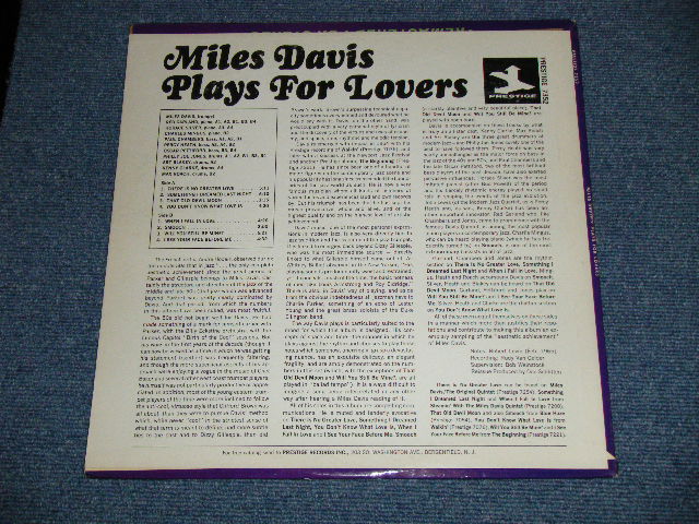 画像:  MILES DAVIS - PLAYS FOR LOVERS ( Ex++/Ex+ ) / 1965 US AMERICA "Dark Blue with Silver Print Label" USED LP