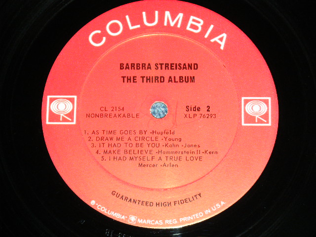 画像: BARBRA STREISAND  - THE THIRD ALBUM ( Ex/MINT-)   / 1964  US AMERICA ORIGINAL "1st Press 2 EYES with GURANTEED High Fidelity on Label"  Used LP