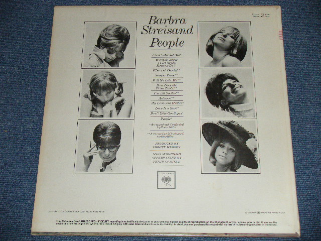 画像: BARBRA STREISAND  - PEOPLE (Ex+++, Ex++/MINT- STOBC) / 1964 US AMERICA ORIGINAL "1st Press 2 EYES with GURANTEED High Fidelity on Label" Used LP