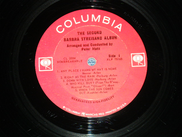 画像: BARBRA STREISAND  - THE SECOND ALBUM ( Ex+++/Ex++)   / 1963  US AMERICA ORIGINAL "1st Press 2 EYES with GURANTEED High Fidelity on Label"  MONO Used LP