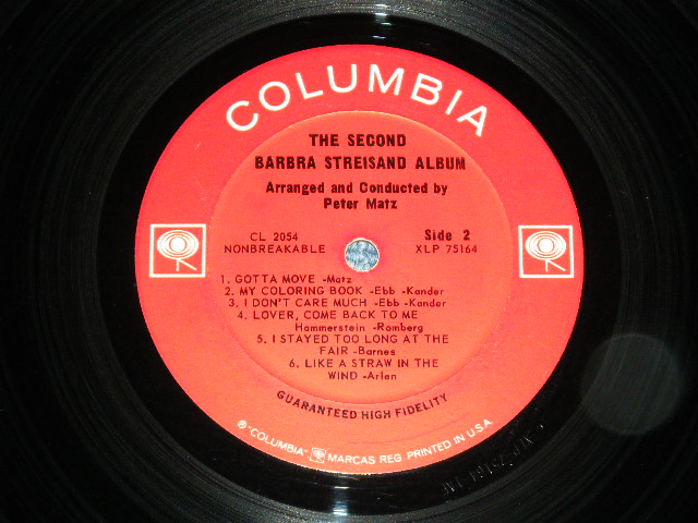 画像: BARBRA STREISAND  - THE SECOND ALBUM ( MINT-/Ex+++)   / 1963  US AMERICA ORIGINAL "1st Press 2 EYES with GURANTEED High Fidelity on Label"  MONO Used LP
