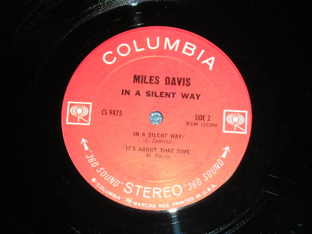 画像: MILES DAVIS  -IN A SILENT WAY   ( Matrix # A:2B/B):1J  VG+++/Ex+++ )  )   / 1966 US ORIGINAL 1st  Press "360 Sound  Label" STEREO Used LP 