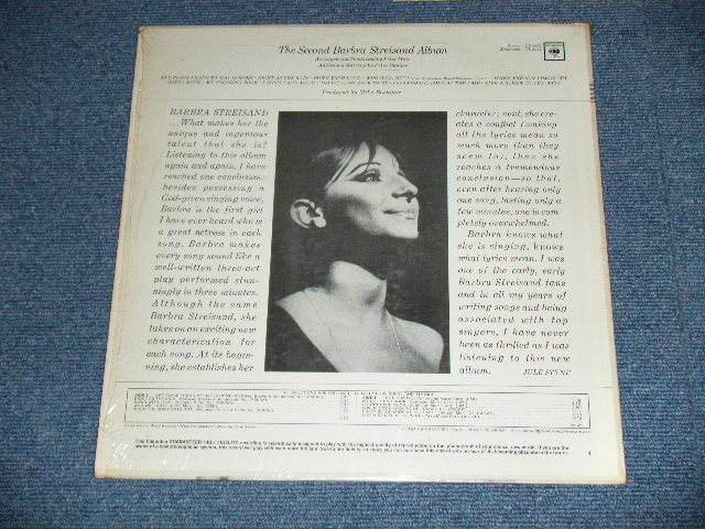 画像: BARBRA STREISAND  - THE SECOND ALBUM ( MINT-/Ex+++)   / 1963  US AMERICA ORIGINAL "1st Press 2 EYES with GURANTEED High Fidelity on Label"  MONO Used LP