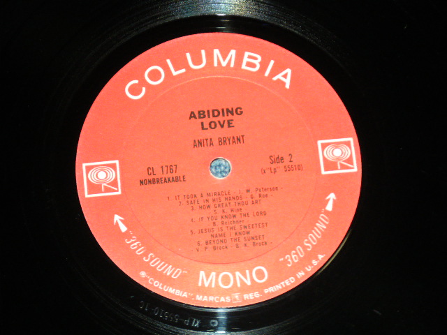 画像: ANITA BRYANT - ABIDING LOVE ( Ex++/Ex+ Looks:Ex+++ ) / Mid 1960's  US AMERICA REISSUE "360 SOUND Label" MONO  Used LP 