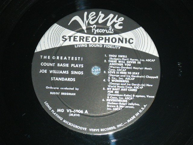 画像: COUNT BASIE / JOE WILLIAMS  - THE GREATEST!! : COUNT BASIE PLAYS JOE WILLIAMS SINGS STANDARD ( Ex+/Ex++) / 1960 US AMERICA ORIGINAL STEREO Used LP  
