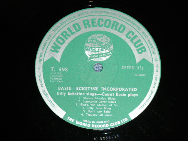 画像: COUNT BASIE / BILLY ECKSTINE  -  BASIE/ECKSTINE INCORPORATED ( Ex++/Ex+++) / 1966 UK ENGLAND  ORIGINAL MONO  Used LP  