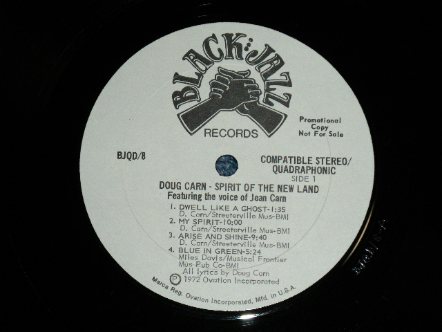 画像: DOUG CARN - SPIRIT OF THE NEW LAND ( Ex+/Ex+++)  / 1972 US AMERICA ORIGINAL "WHITE LABEL PROMO" Used LP