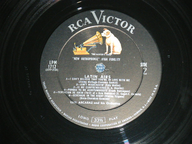 画像: LUIS ARCARAZ - LATIN AIRS  / 1958  US AMERICA  ORIGINAL MONO Used LP 