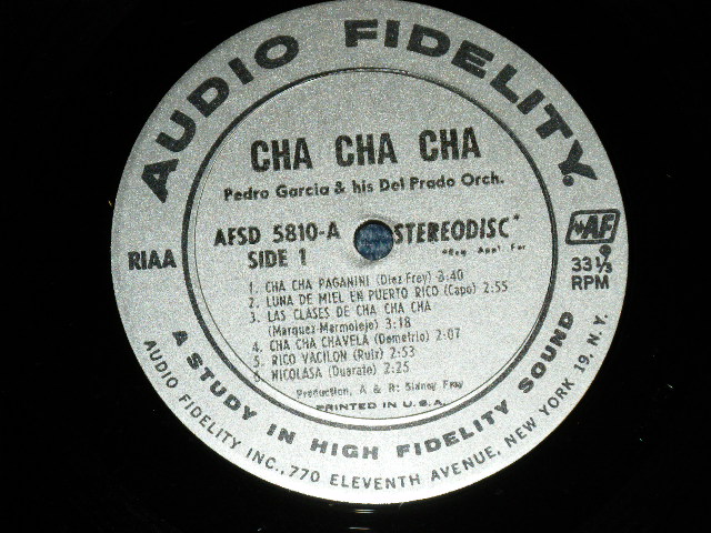 画像: PEDRO GARCIA and His DEL PRADO Orchestra - CHA CHA CHA  / 1960 's?  US AMERICA  ORIGINAL STEREO Used LP 