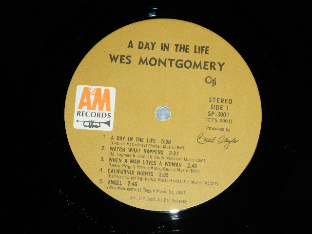 画像: WES MONTGOMERY- A DAY IN THE LIFE ( BROWN LABEL : Ex/Ex++ Looks:Ex+ )  / 1967 US AMERICA ORIGINAL "BROWN Label" STEREO  Used LP  