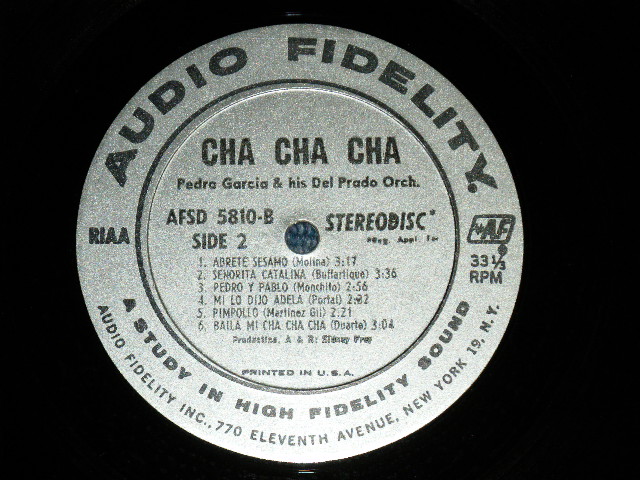 画像: PEDRO GARCIA and His DEL PRADO Orchestra - CHA CHA CHA  / 1960 's?  US AMERICA  ORIGINAL STEREO Used LP 