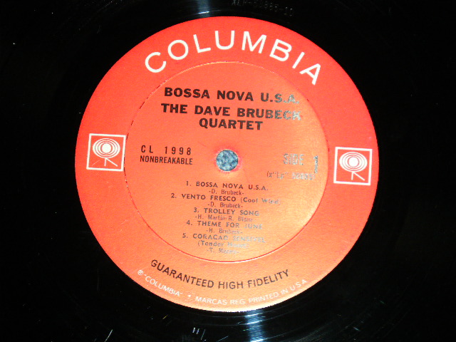 画像: THE DAVE BRUBECK QUARTET - BOSSA NOVA USA   (  MINT-/MINT-  )  / 1963 US AMERICA ORIGINAL 1st Press  "2 EYES with GURANTEED HIGH FIDELITY  Label" MONO  LP 