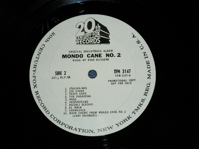 画像: OST / MUSIC BY  NINO OLIVIERO - MONDO CANE NO.2 ( Ex+/MINT-) / 1964 US ORIGINAL "WHITE LABEL PROMO" MONO Used LPLP 